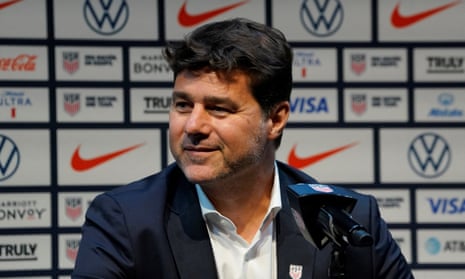 Newly appointed US men's national team coach Mauricio Pochettino speaks to the media at a press conference last month in New York.