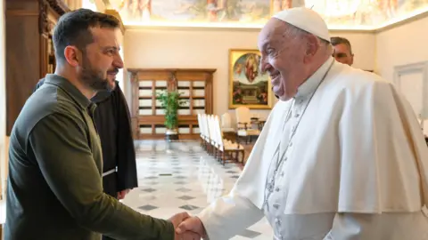 Volodymyr Zelensky/X Zelensky said returning Ukrainians from captivity was the main focus of his talks with Pope Francis