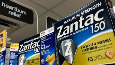 Getty Images Zantac packages on display in the US in 2019.