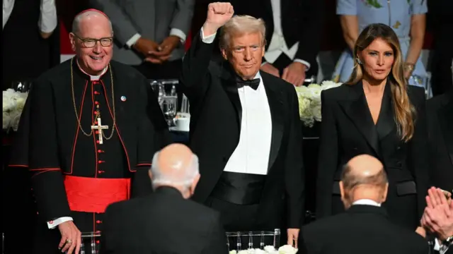 Archbishop Tim Dolan, Donald Trump and Melania Trump