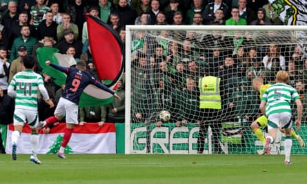 Ronan Hale smashes home a retaken penalty after Kasper Schmeichel saved the first effort.