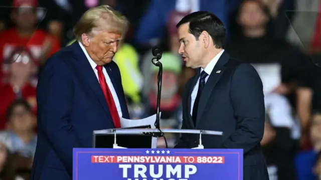 Donald Trump and Marco Rubio on stage