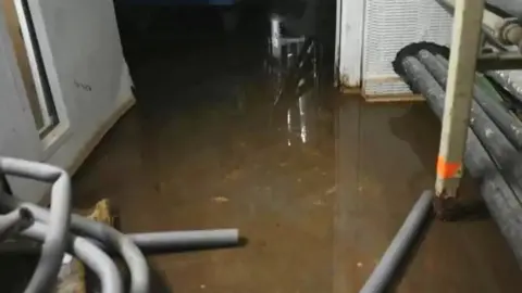 BBC Flooding in the basement at the Princess Alexandra Hospital