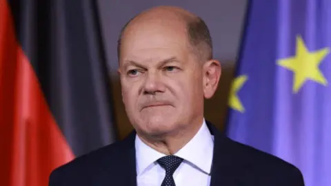 CLEMENS BILAN/EPA Germany's chancellor Olaf Scholz is trying to hold together a minority government after his coalition collapsed